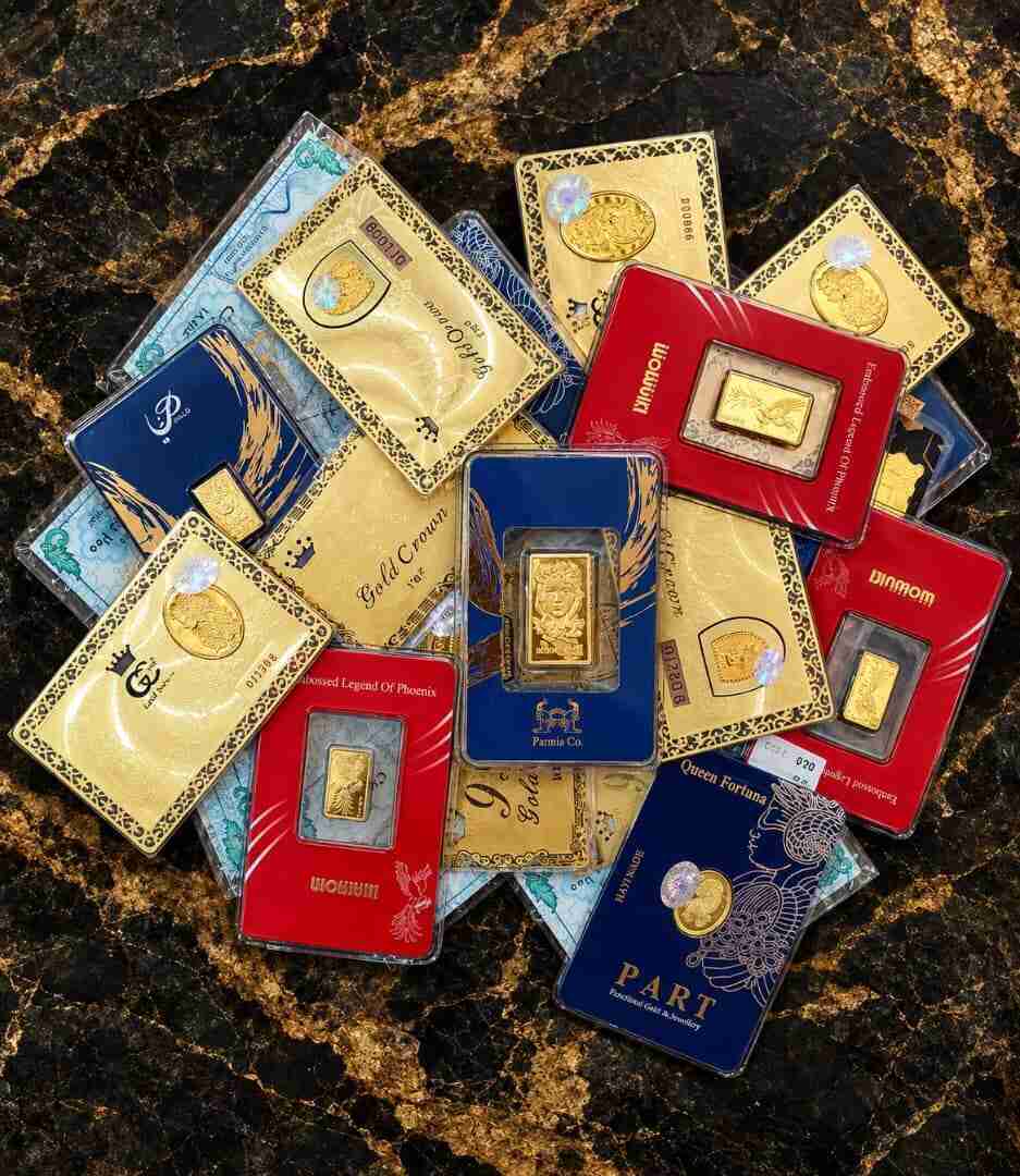 شمش طلا 24عیار,وزن 50 سوت تا 1 اونس 